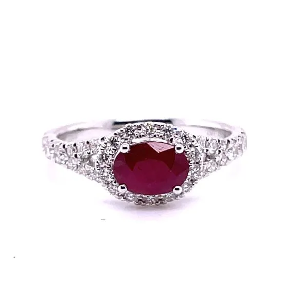 14KW Ruby & Diamond Ring Charles Frederick Jewelers Chelmsford, MA