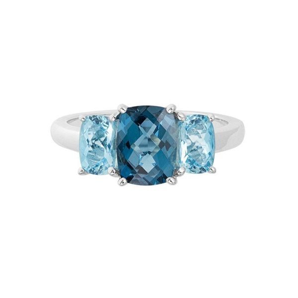 14KW London & Swiss Blue Topaz Ring Charles Frederick Jewelers Chelmsford, MA