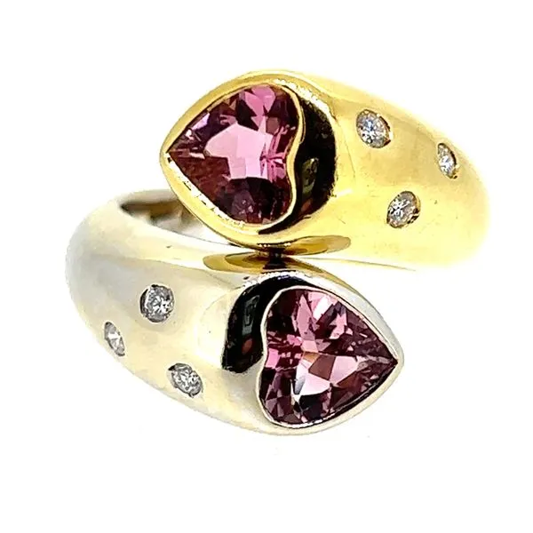 18K TT Pink Tourmaline And Diamond Ring Charles Frederick Jewelers Chelmsford, MA