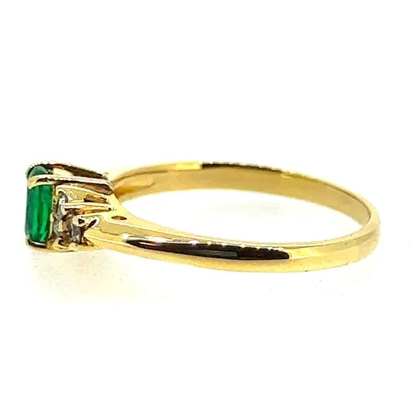14KY 4X6mm Oval Emerald And Diamond Ring Image 2 Charles Frederick Jewelers Chelmsford, MA