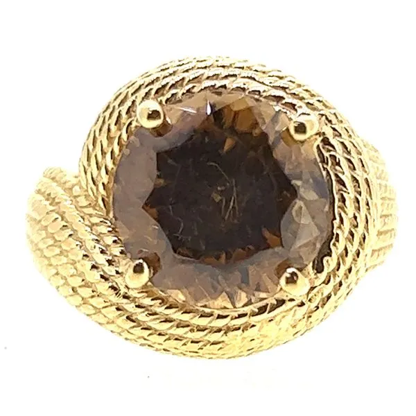 18KY Heavy Brown Topaz Ring Charles Frederick Jewelers Chelmsford, MA