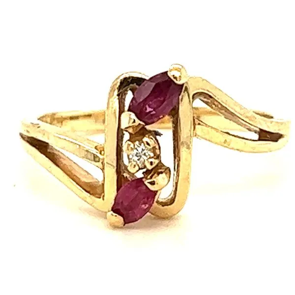 14KY Marquis Ruby And Diamond Ring Charles Frederick Jewelers Chelmsford, MA