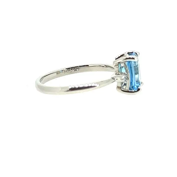14KW 8X6mm Blue Topaz Ring Image 2 Charles Frederick Jewelers Chelmsford, MA
