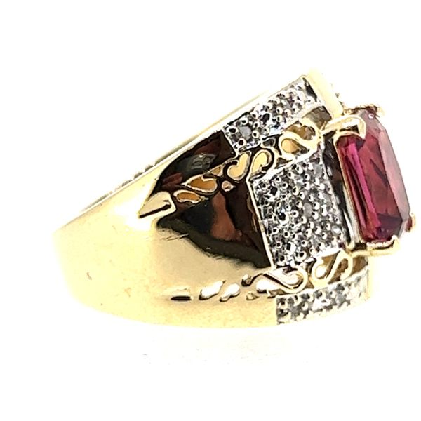 14K TT Tourmaline Cigar Band Ring Image 2 Charles Frederick Jewelers Chelmsford, MA