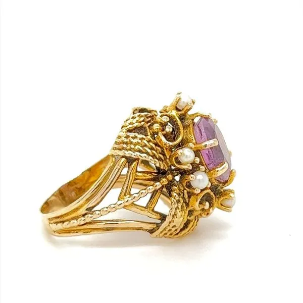 14KY Antique Amethyst And Seed Pearl Ring Image 2 Charles Frederick Jewelers Chelmsford, MA