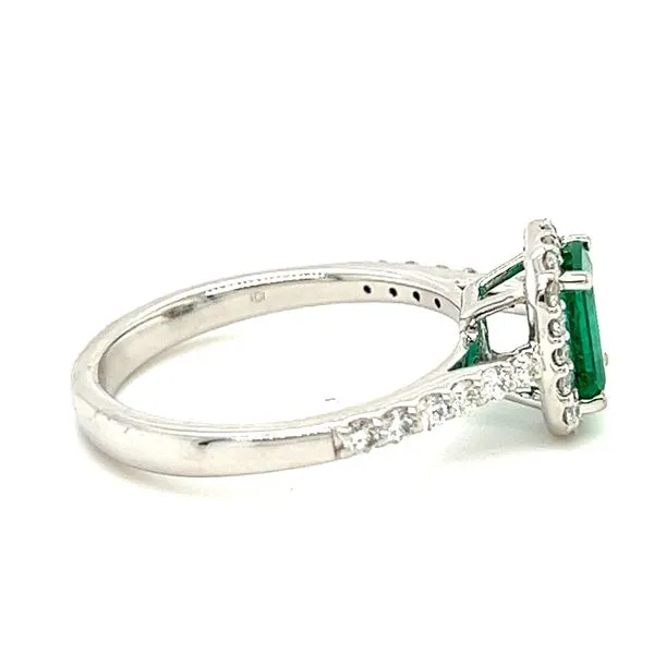 14KW 7x5mm Emerald And Diamond Ring Image 2 Charles Frederick Jewelers Chelmsford, MA