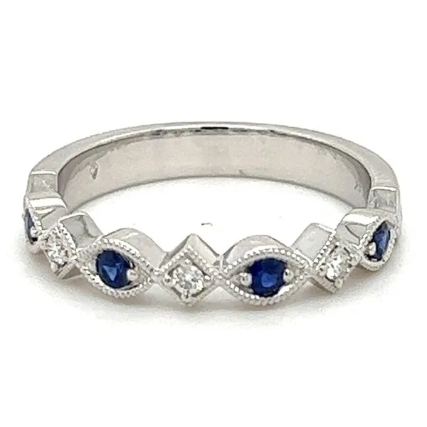 14KW Sapphire And Diamond Fancy Band Charles Frederick Jewelers Chelmsford, MA