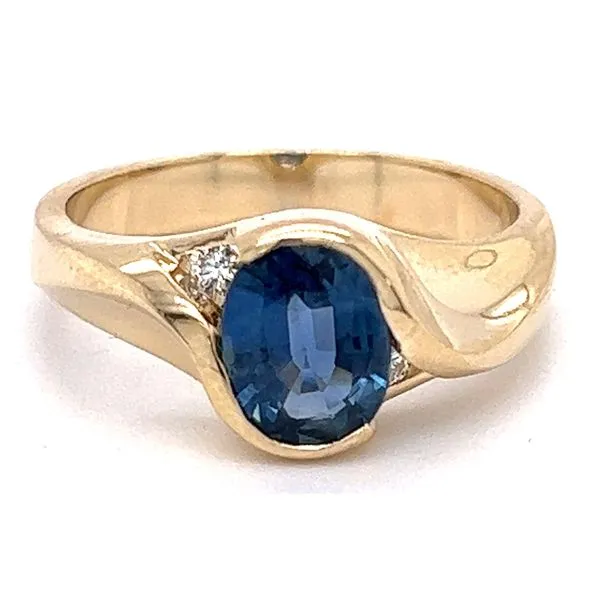 14KW 1.29ct Sapphire And .05ctw Diamond Ring Charles Frederick Jewelers Chelmsford, MA