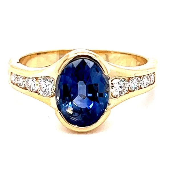 14KY 2.30ct Sapphire & .34ctw Diamond Ring H/VS Charles Frederick Jewelers Chelmsford, MA