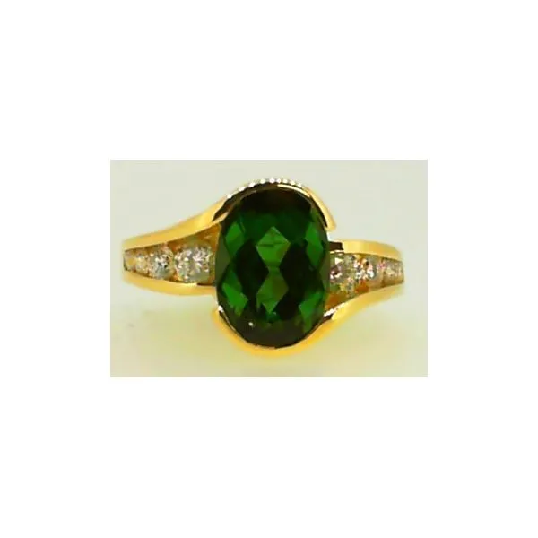 14KY 2.06ct Gr Tourmaline & .34ctw Diamond Ring Charles Frederick Jewelers Chelmsford, MA