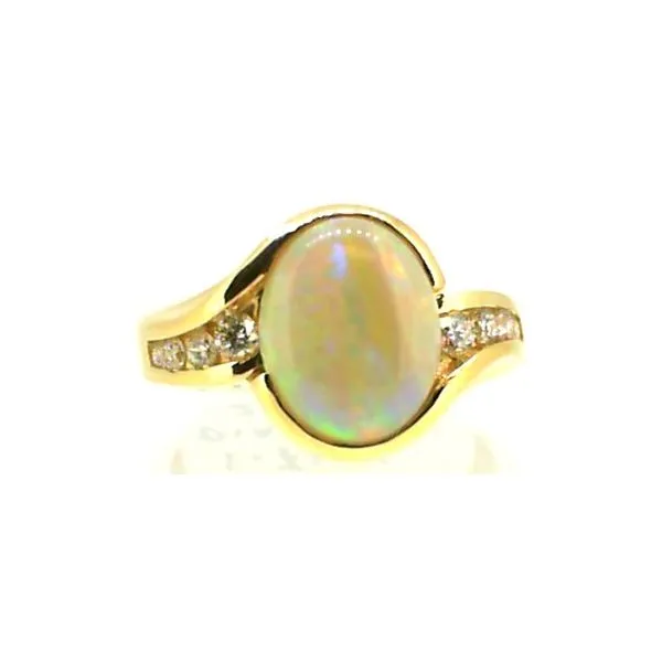 14KY 1.71ct Opal and .20ctw Diamond Ring Charles Frederick Jewelers Chelmsford, MA