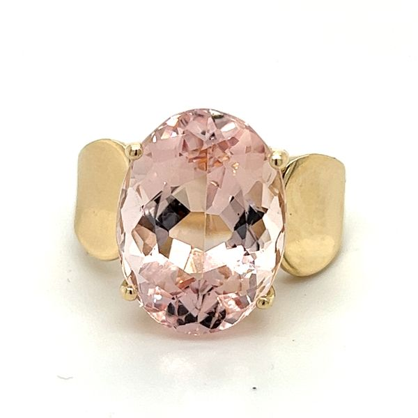 14KY 16x12mm Oval Pale Pink Morganite Ring Charles Frederick Jewelers Chelmsford, MA