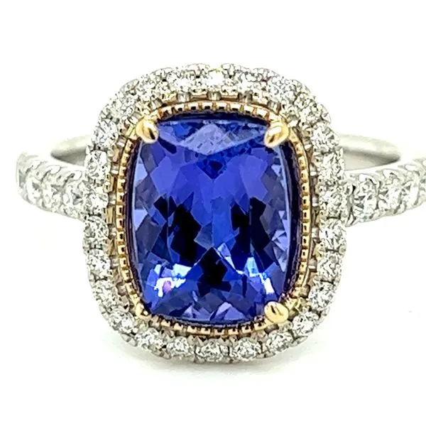 14K TT 2.83ct Deep Purple/Blue Tanzanite And .55ctw Diamond Ring Charles Frederick Jewelers Chelmsford, MA