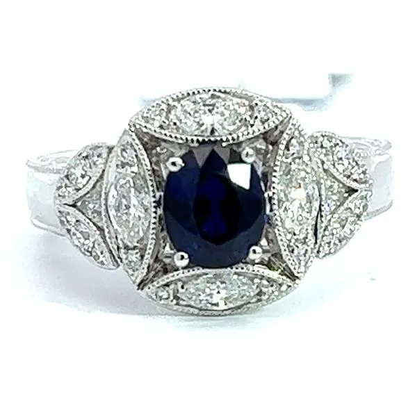 14KW 1.37ct Blue Sapphire And .76ctw Diamond Ring Charles Frederick Jewelers Chelmsford, MA