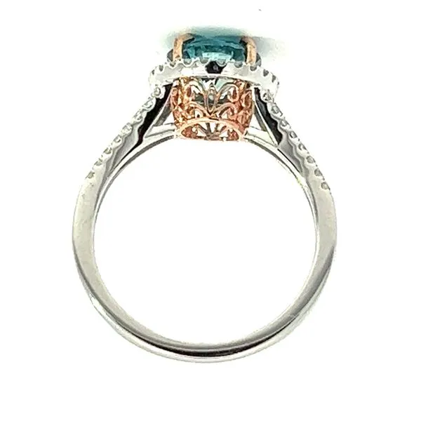 14K TT 2.50ct Blue Zircon And .30ctw Diamond Ring Image 2 Charles Frederick Jewelers Chelmsford, MA