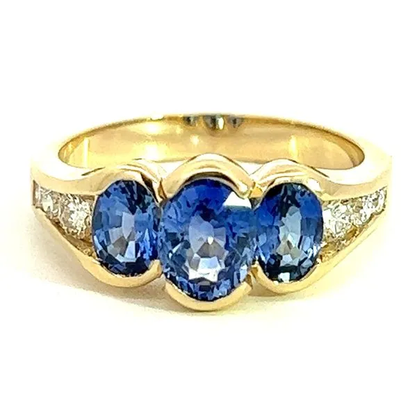 14KY 2.27ctw Sapphire And .27ctw Diamond Ring Charles Frederick Jewelers Chelmsford, MA