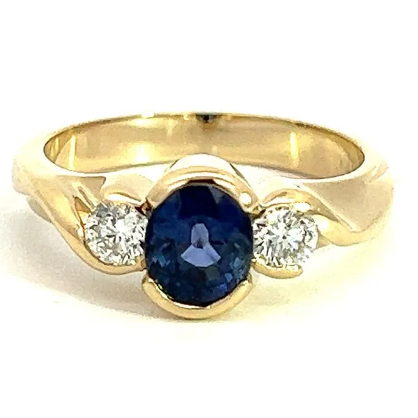 14KY 1.15ct Sapphire And .35ctw Diamond Ring Charles Frederick Jewelers Chelmsford, MA