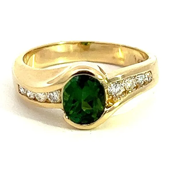 14KY 1.05ct Green Tourmaline And .25ctw Diamond Ring Charles Frederick Jewelers Chelmsford, MA