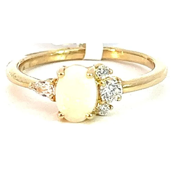 14KY .90ct Fire Filled Opal And .20ctw Diamond Ring Charles Frederick Jewelers Chelmsford, MA