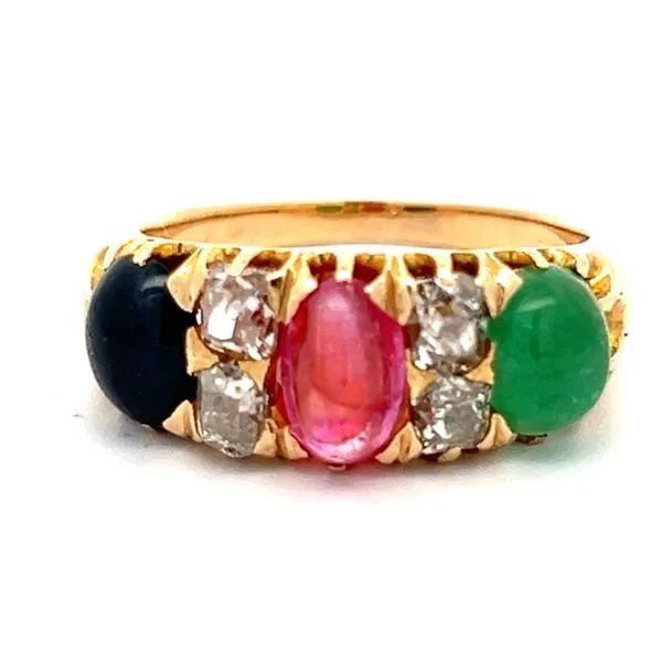 10KY Multi Stone Antique Ring Charles Frederick Jewelers Chelmsford, MA