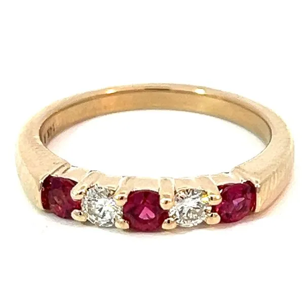 14KY .30ctw Ruby And .16ctw Diamond Band Charles Frederick Jewelers Chelmsford, MA