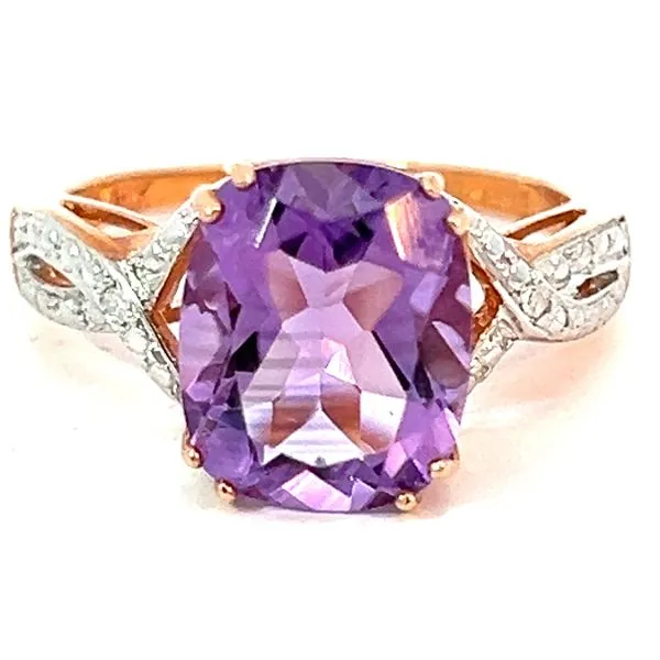 10KR 3.75ct Brazilian Amethyst And .02ctw Diamond Ring Charles Frederick Jewelers Chelmsford, MA