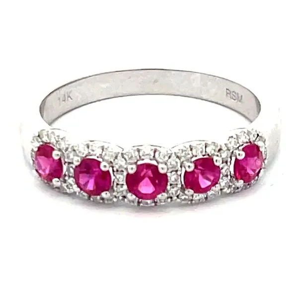 14kt White Gold Ruby and Diamond Ring Charles Frederick Jewelers Chelmsford, MA