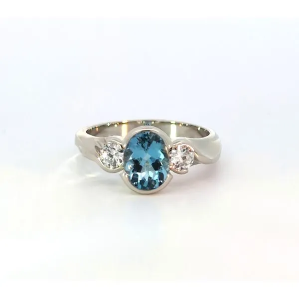14ktw Aqiamaring and Diamond Ring Charles Frederick Jewelers Chelmsford, MA