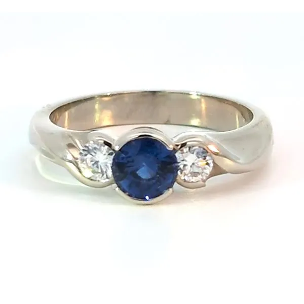 14KW .80ct Sapphire And .30ctw Diamond Ring Charles Frederick Jewelers Chelmsford, MA