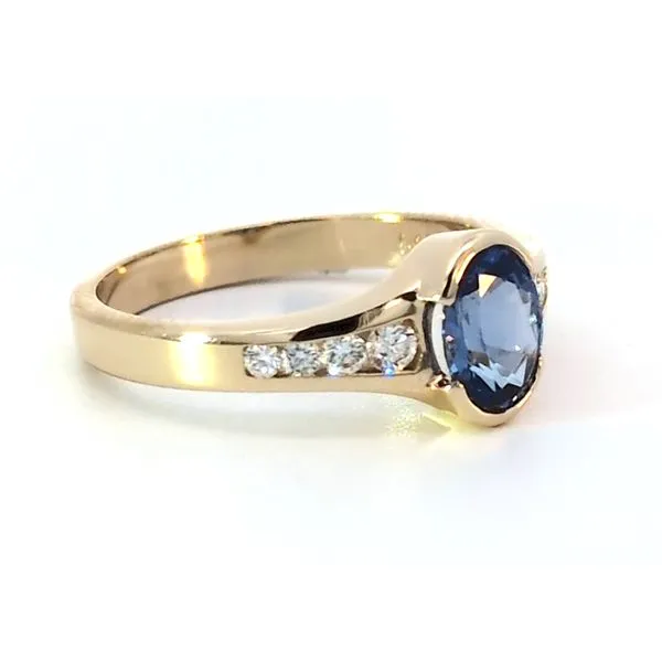 14KY .93ct Sapphire & .20ctw Diamond Ring H/VS Charles Frederick Jewelers Chelmsford, MA