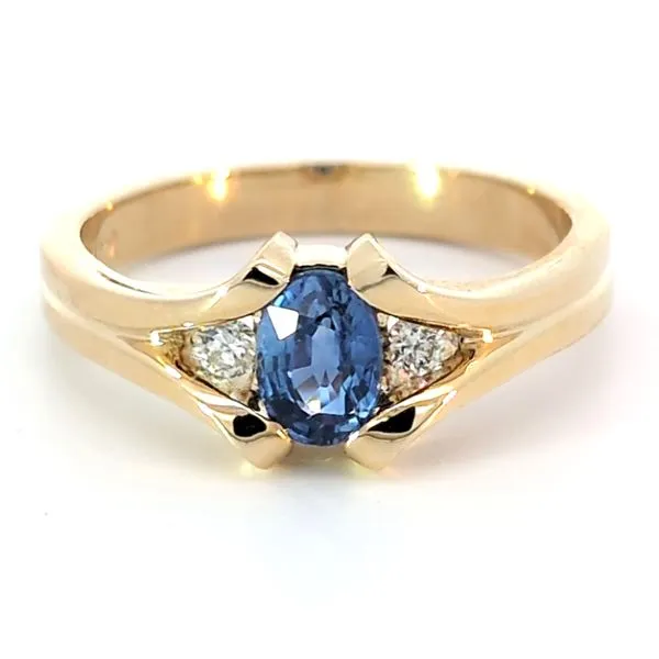 14KY .72ct Sapphire & .07ctw Diamond Ring Charles Frederick Jewelers Chelmsford, MA
