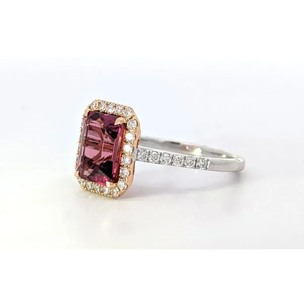18ktwy Pink Tourmaline Diamond Halo Ring Image 2 Charles Frederick Jewelers Chelmsford, MA