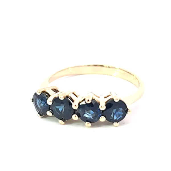 14K Yellow Gold 4 Stone Sapphire Band Size 6 Charles Frederick Jewelers Chelmsford, MA