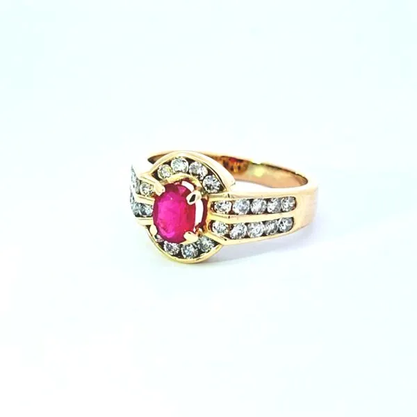 Estate- 14KY Ruby Diamond Ring Size 4.25-(.72Ctw)-3.3Grams Charles Frederick Jewelers Chelmsford, MA