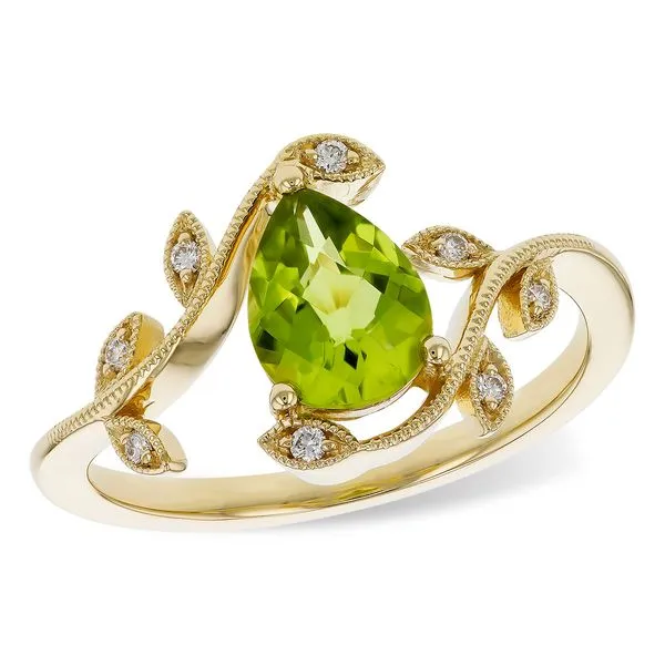 14KY Peridot 1.16ct and Diamond .06ct Fashion Ring Charles Frederick Jewelers Chelmsford, MA