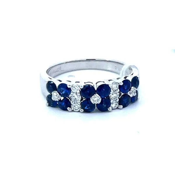 14Kw Sapphire & Diamond 3 Station Band Charles Frederick Jewelers Chelmsford, MA