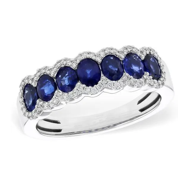 14W Diamond and Sapphire Band 1.48tw Sapphire 1.65ctw
