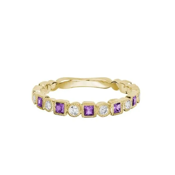 14KY Amethyst & Diamond Band Charles Frederick Jewelers Chelmsford, MA