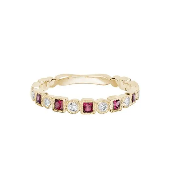14KYG Rhodolite & Diamond Band Charles Frederick Jewelers Chelmsford, MA