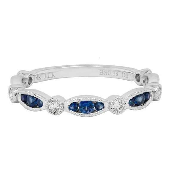 14KW .28ctw Sapphire And .16ctw Diamond Band Charles Frederick Jewelers Chelmsford, MA