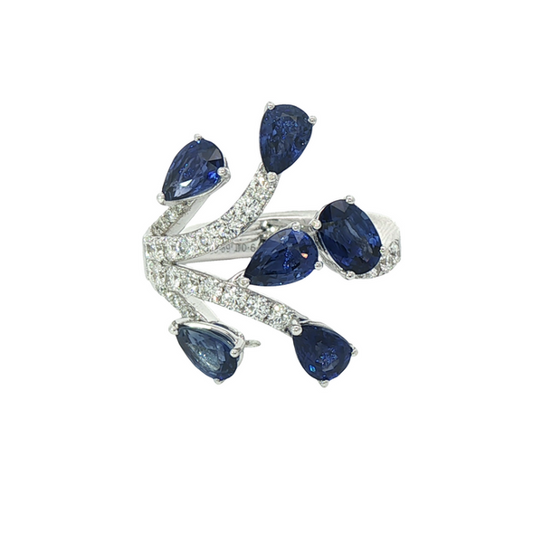 18kw Sapphire and Diamond Ring Charles Frederick Jewelers Chelmsford, MA