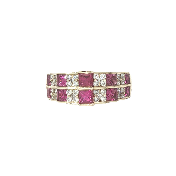14ky Pink Sapphire and Diamond Ring Charles Frederick Jewelers Chelmsford, MA