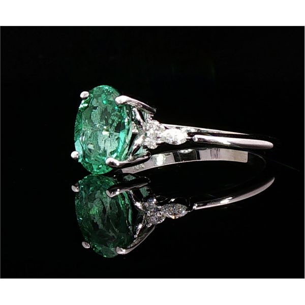 14kw Emerald and Diamond Ring Image 2 Charles Frederick Jewelers Chelmsford, MA