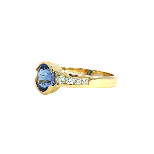 1.34ct Asymmetrical Sapphire and Diamond Ring Image 2 Charles Frederick Jewelers Chelmsford, MA