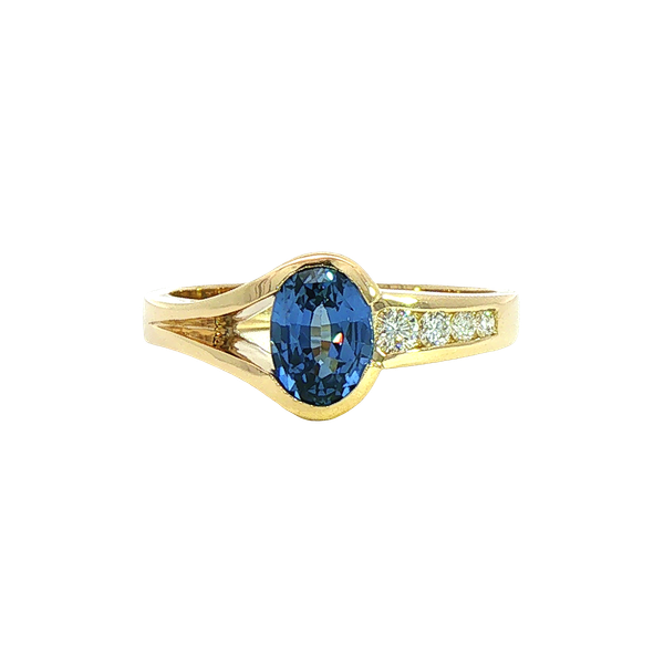 1.34ct Asymmetrical Sapphire and Diamond Ring Charles Frederick Jewelers Chelmsford, MA