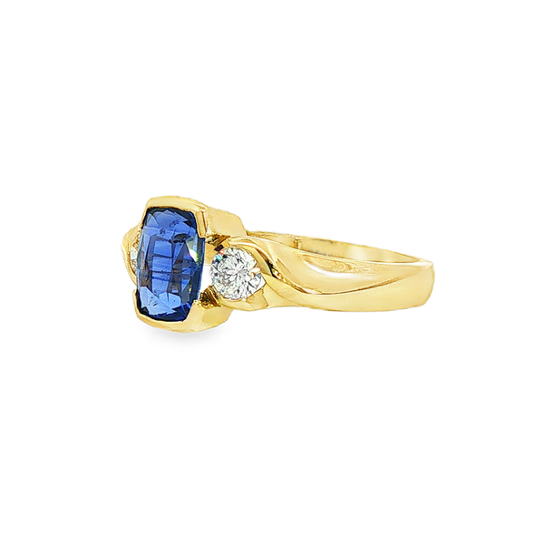 1.49ct Vivid Blue Sapphire and Diamond Ring Image 2 Charles Frederick Jewelers Chelmsford, MA