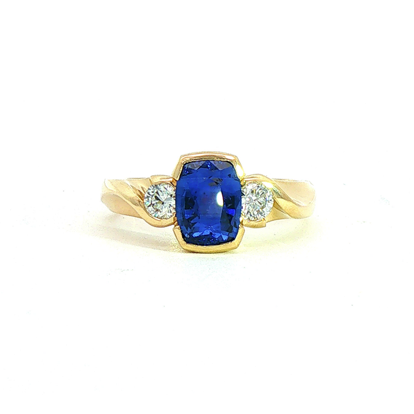 1.49ct Vivid Blue Sapphire and Diamond Ring Charles Frederick Jewelers Chelmsford, MA