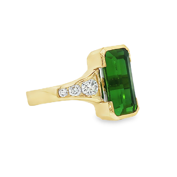 4.22ct Tourmaline and Diamond Ring Image 2 Charles Frederick Jewelers Chelmsford, MA