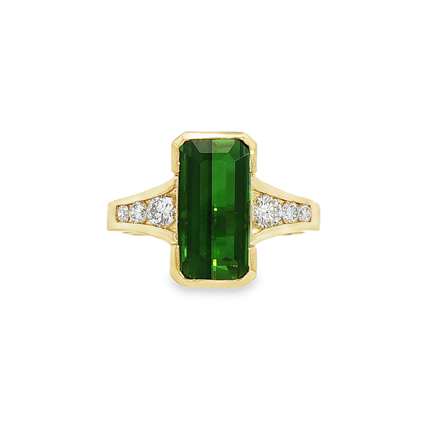 4.22ct Tourmaline and Diamond Ring Charles Frederick Jewelers Chelmsford, MA