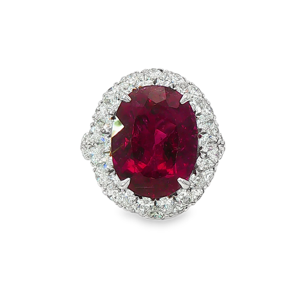 11.02ctw Rubellite and Diamond Cocktail Ring Image 2 Charles Frederick Jewelers Chelmsford, MA